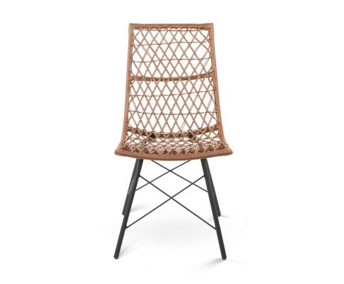 DERILY SET OF 4 RATTAN DINING CHAIRS - NATURAL