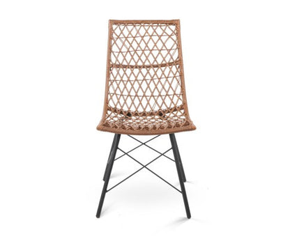 DERILY SET OF 4 RATTAN DINING CHAIRS - NATURAL