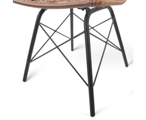 DERILY SET OF 4 RATTAN DINING CHAIRS - NATURAL