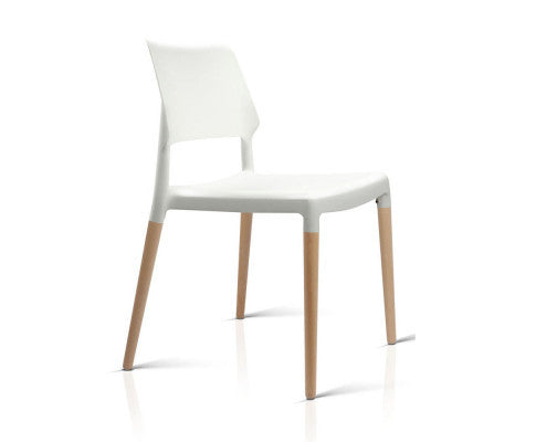 PHOEBE (SET OF 4) WOODEN STACKABLE DINING CHAIR - WHITE