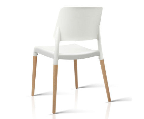 PHOEBE (SET OF 4) WOODEN STACKABLE DINING CHAIR - WHITE