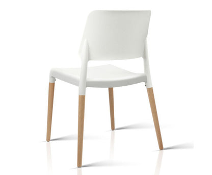 PHOEBE (SET OF 4) WOODEN STACKABLE DINING CHAIR - WHITE