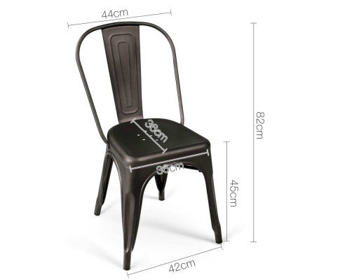 HUNTER METAL DINING CHAIR SET OF 4 - GUNMETAL