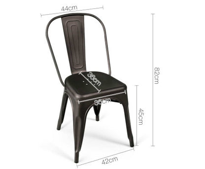HUNTER METAL DINING CHAIR SET OF 4 - GUNMETAL