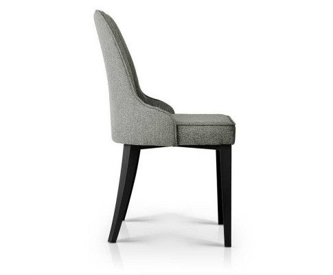 ANDREA (SET OF 2) FABRIC DINING CHAIRS - GREY