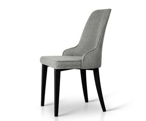 ANDREA (SET OF 2) FABRIC DINING CHAIRS - GREY