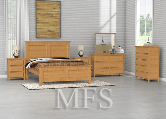 QUEEN JASPER (AUSSIE MADE) BED - TASSIE OAK COMBINATION - ASSORTED COLOURS