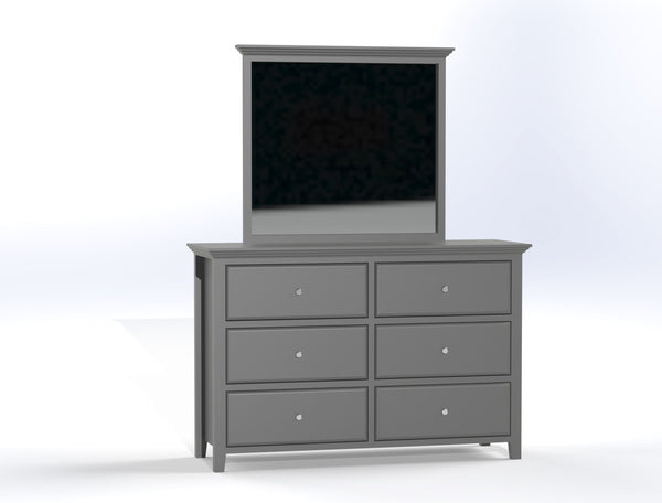 JASPER  (CUSTOM MADE) 6 DRAWER DRESSING TABLE WITH MIRROR - 1800(H) x 1210(W) x 450(D) - ASSORTED COLOURS