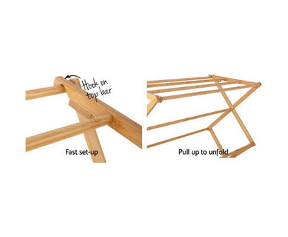HARRIS BAMBOO CLOTHES DRYING RACK - NATURAL