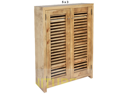 BANDY (AUSSIE MADE) SHOE CABINET WITH 2 LATTICE DOORS COLLECTION - ASSORTED STAINED COLOURS