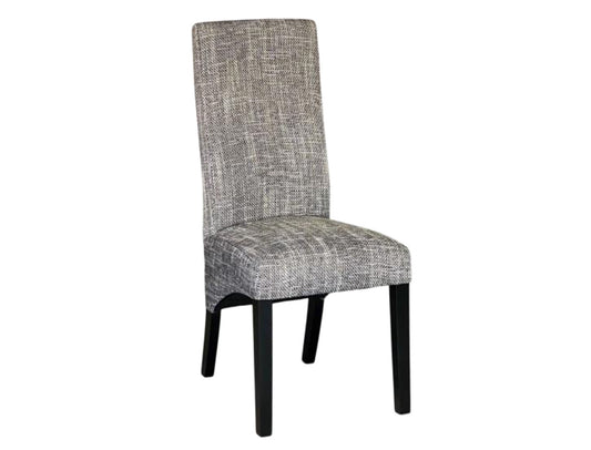 BARCLAY DINING CHAIR WITH BLACK LEG - GREY TWEED