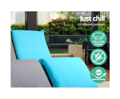 KENDRA INDOOR/ OUTDOOR ADJUSTABLE LOUNGE SOFA BED - BLUE