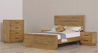 SYRACUSE DOUBLE OR QUEEN 4 PIECE (TALLBOY ) BEDROOM SUITE - (MODEL:1-21-7-21-19-20) - RUSTIC