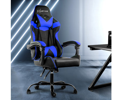 PAXTON RECLINING OFFICE COMPUTER  CHAIR  - BLACK & BLUE