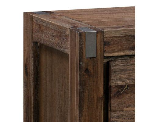 JARVAN 2 DRAWER BEDSIDE TABLE - CHOCOLATE
