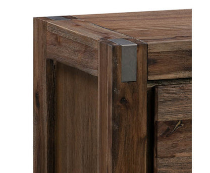 JARVAN 2 DRAWER BEDSIDE TABLE - CHOCOLATE
