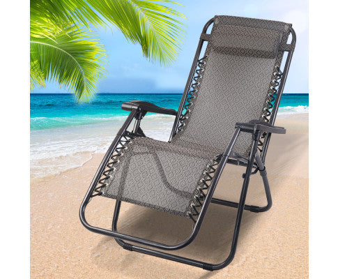 Libra Outdoor Adjustable Recliner Lounge - Beige