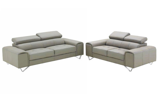 BELLAGIO  3 SEATER  + 2 SEATER LEATHER  LOUNGE SUITE - SAND