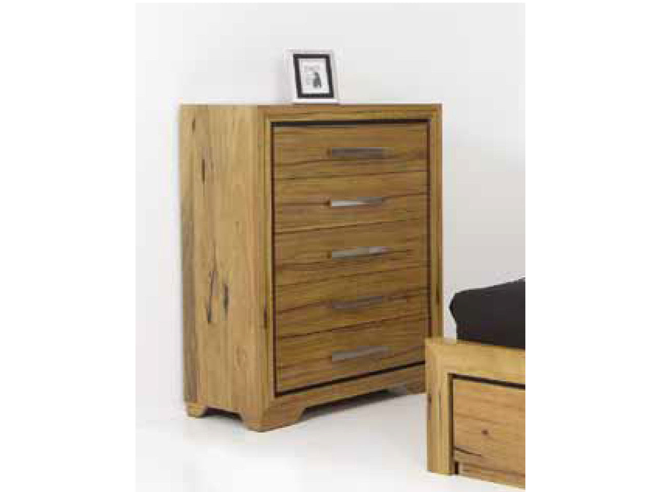 KING VERMONT 4 PIECE (TALLBOY) BEDROOM SUITE WITH 2 DRAWER BED - NATURAL
