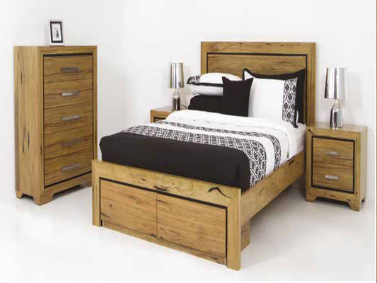 Queen Vermont 6 Piece (THE LOT) Bedroom Suite With 2 Drawer Bed - Natural