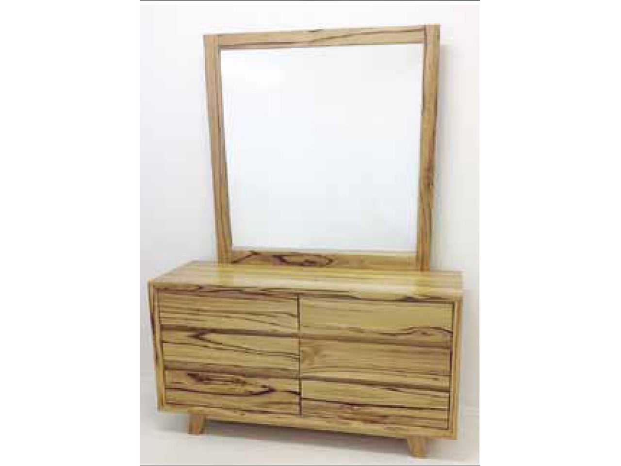 Indigo 6 Drawer Dresser With Mirror - Natural