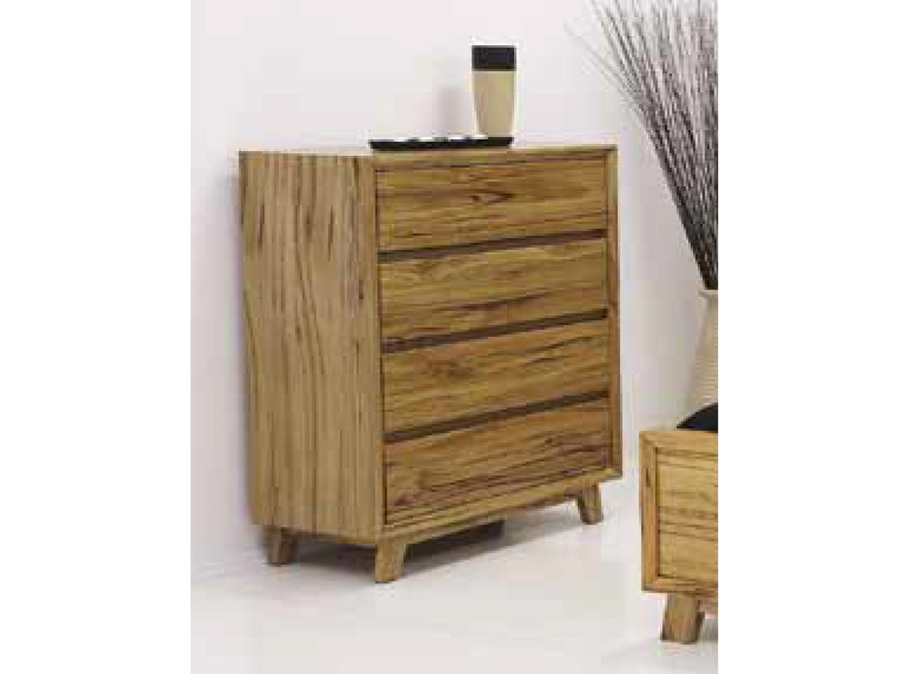 King Indigo 4 Piece (TALLBOY) Bedroom Suite - Natural