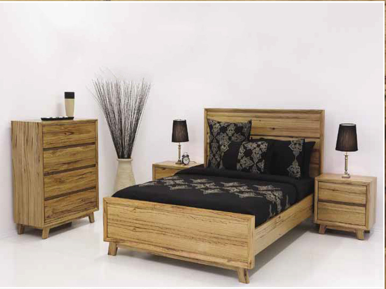 Queen Indigo Bed - Natural