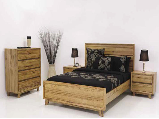 King Indigo 5 Piece (DRESSER) Bedroom Suite - Natural
