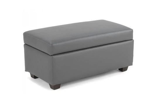 BENEDICTA MEDIUM  LEATHERETTE UPHOLSTERED OTTOMAN - 430(H) X 800(L) -GREY