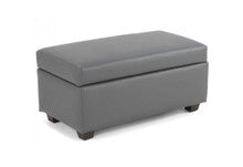 BENEDICTA MEDIUM  LEATHERETTE UPHOLSTERED OTTOMAN - 430(H) X 800(L) -GREY