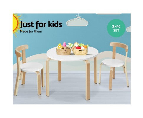 VANITY 3  PIECE KIDS DINING SET - WHITE