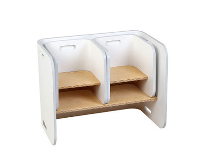 MARLON 3 PIECE KIDS TABLE & CHAIRS SET - WHITE & NATURAL