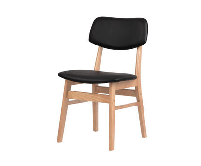 GAVIN PVC DINING CHAIR (SET OF 2) - BLACK