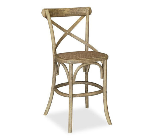 BENTWOOD CROSSBACK BAR STOOL - RUSTIC ELM