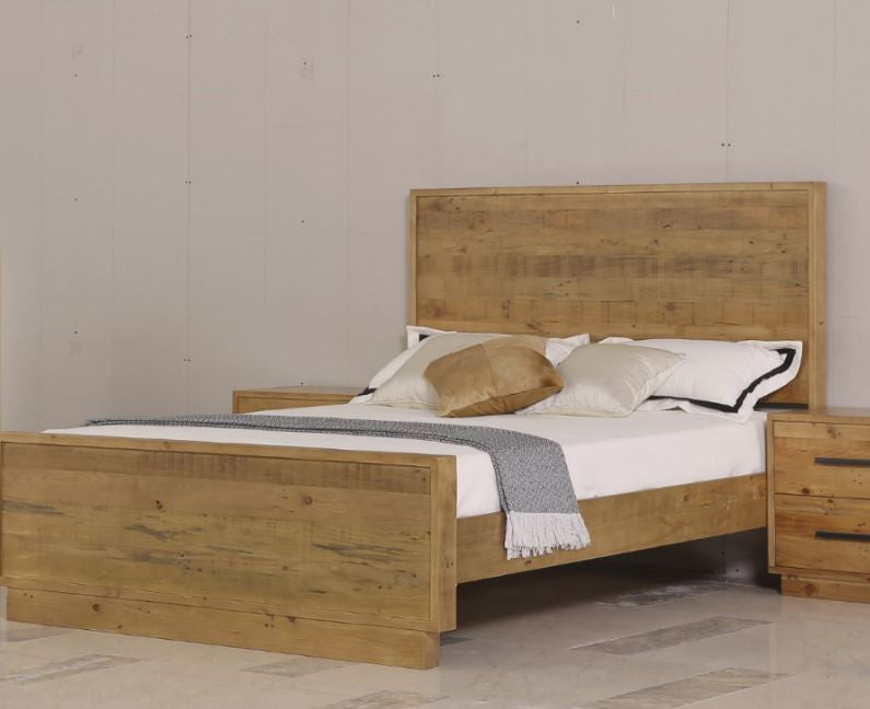 Double Syracuse Solid Timber Panel Bed - (MODEL:1-21-7-21-19-20) - Rustic