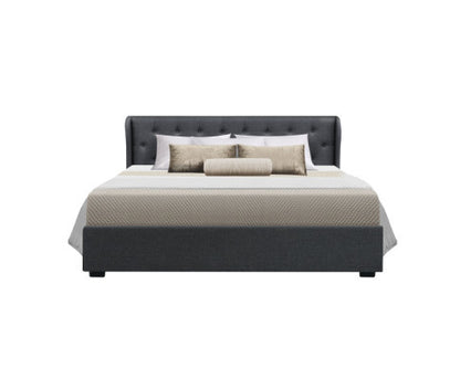KING ISSA FABRIC GAS LIFT BED - CHARCOAL