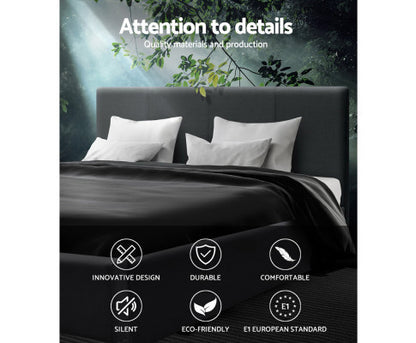 QUEEN NEO FABRIC BED - CHARCOAL