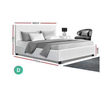 DOUBLE NEO LEATHERETTE BED - WHITE