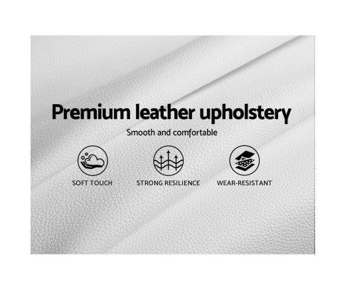 DOUBLE NEO LEATHERETTE BED - WHITE