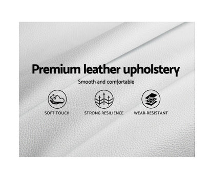 DOUBLE NEO LEATHERETTE BED - WHITE