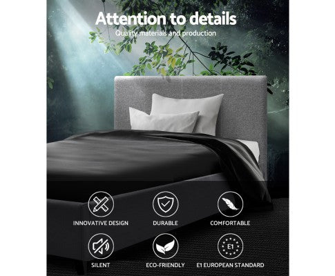 KING SINGLE NEO  FABRIC BED FRAME - GREY