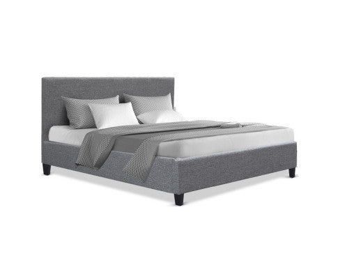 QUEEN  NEO  FABRIC BED FRAME - GREY