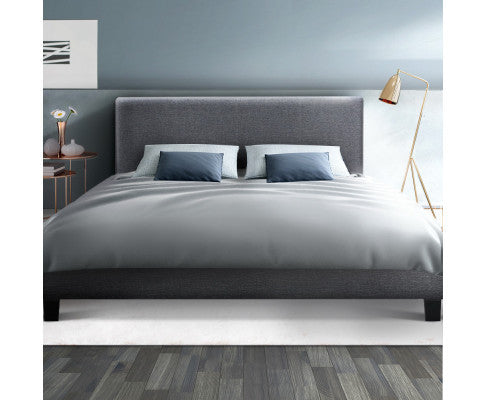 QUEEN  NEO  FABRIC BED FRAME - GREY