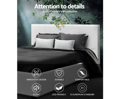 KING SINGLE NEO LEATHERETTE BED - WHITE