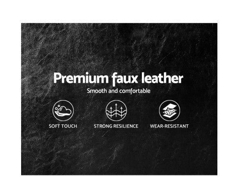 SINGLE NEO PU LEATHER BED - BLACK