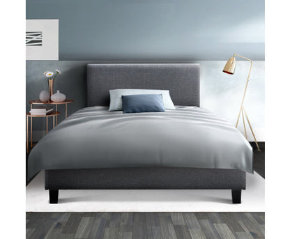 SINGLE NEO  FABRIC BED FRAME - GREY