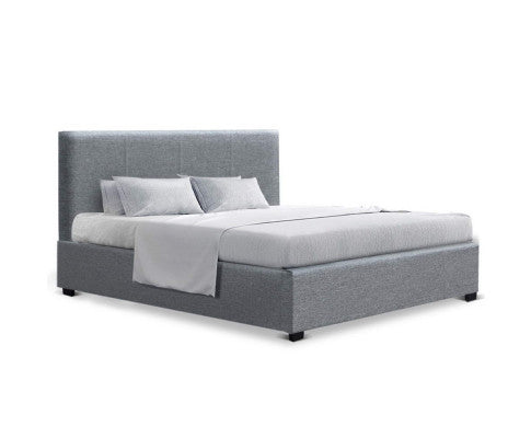 QUEEN NINO GAS LIFT FABRIC BED - GREY