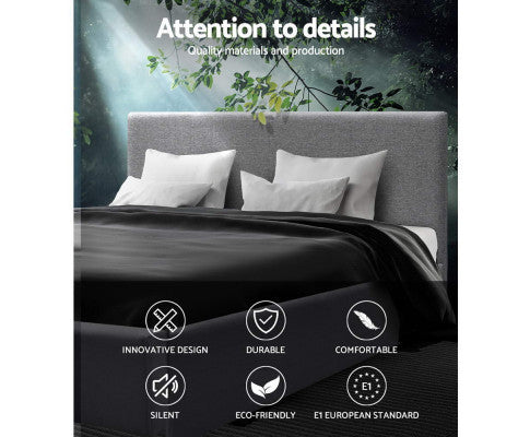 QUEEN NINO GAS LIFT FABRIC BED - GREY