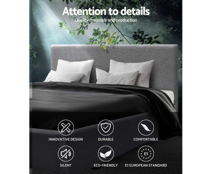 QUEEN NINO GAS LIFT FABRIC BED - GREY