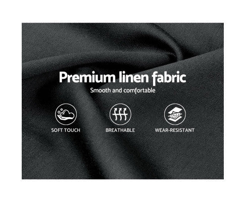 QUEEN WILSON LINEN FABRIC BED - CHARCOAL